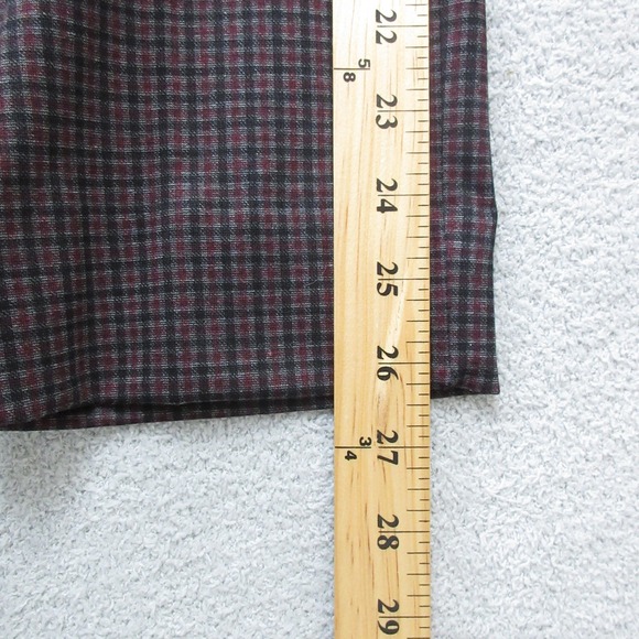 Zak & Rachel Womens Pull On Pants Petite Large Dark Plaid Ankle Slit Hem - Picture 5 of 8